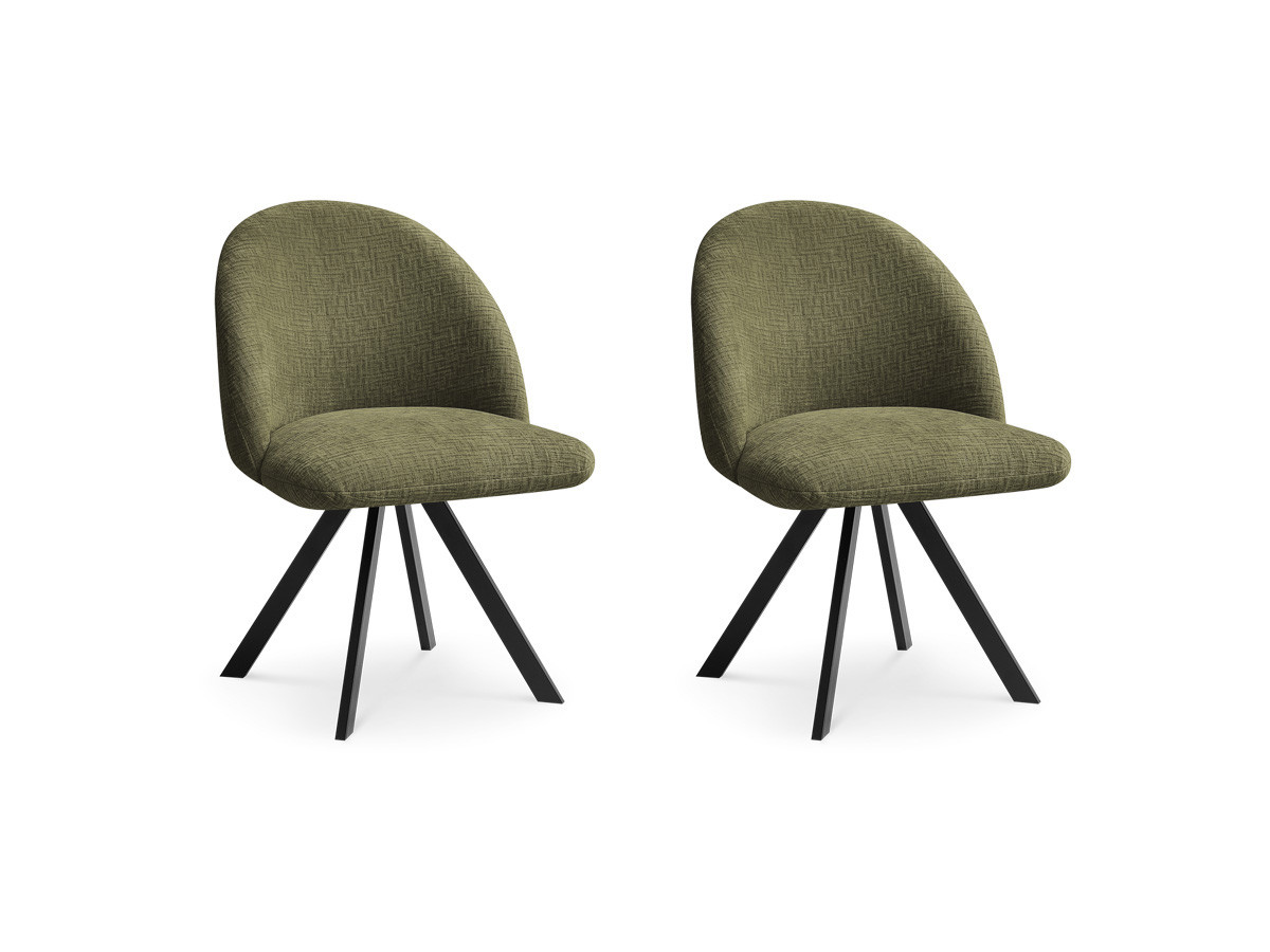 Set LALIE-stoelen met structuurstof en stervormige poten