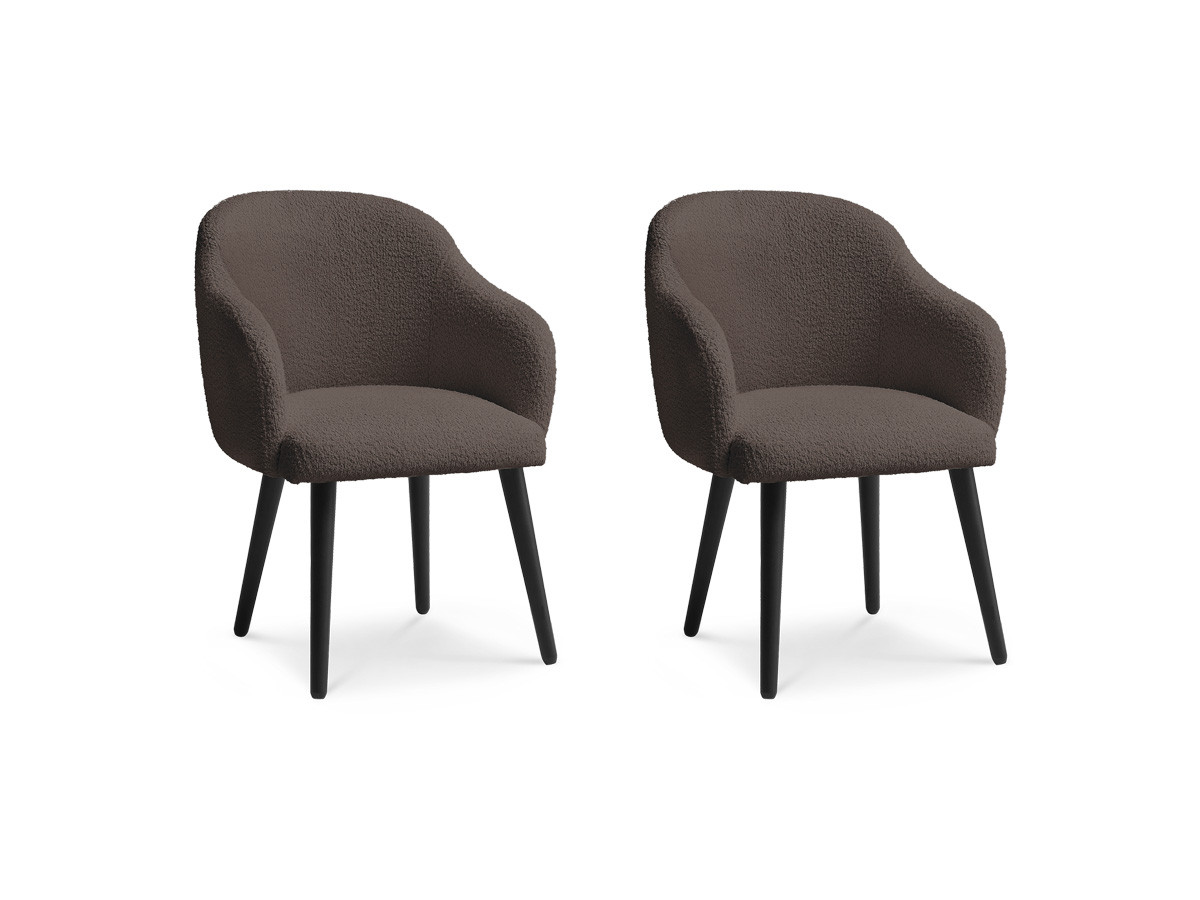 Set SOPHIE stoelen in badstof en zwarte Scandinavische poten