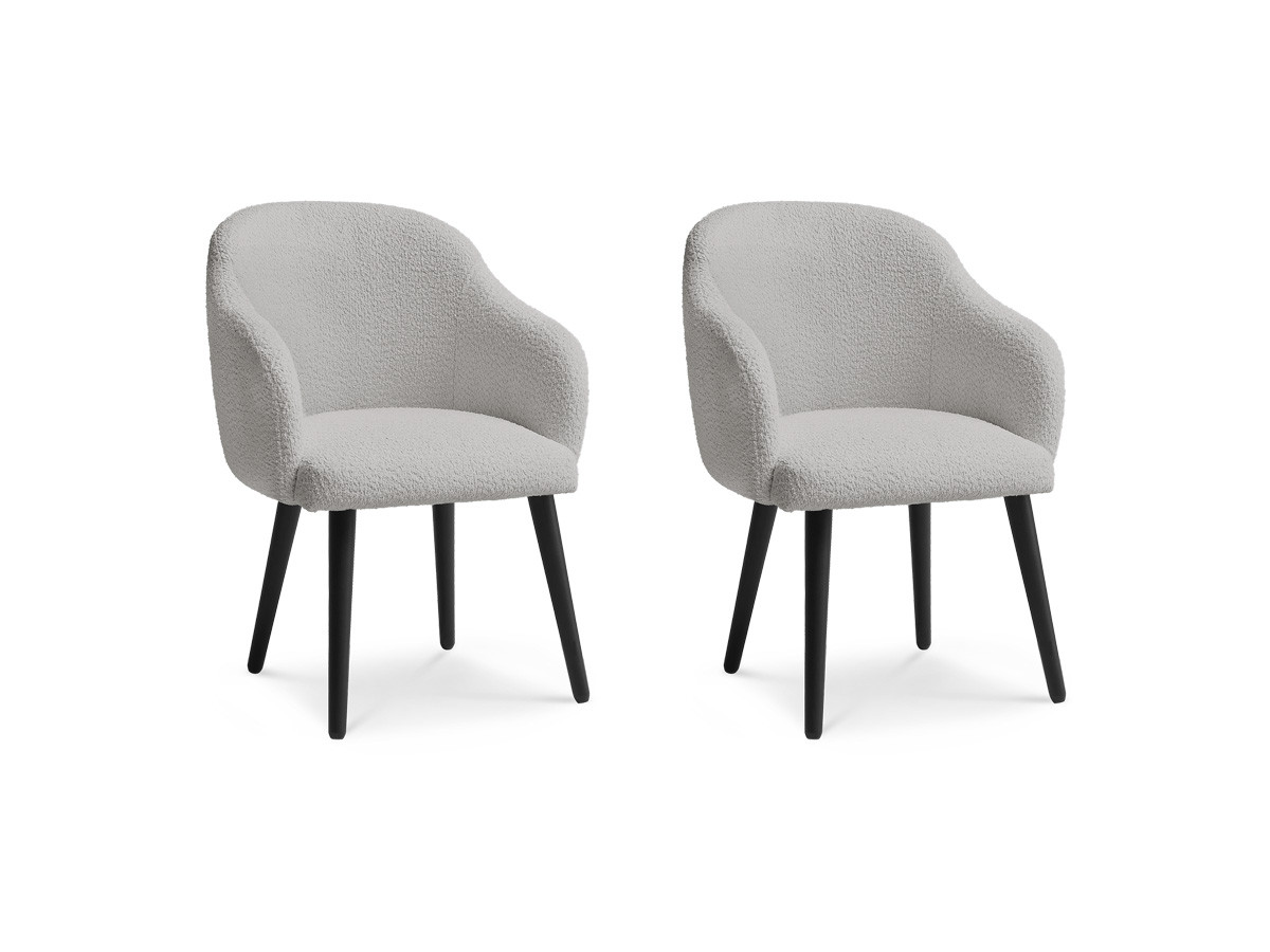Set SOPHIE stoelen in badstof en zwarte Scandinavische poten