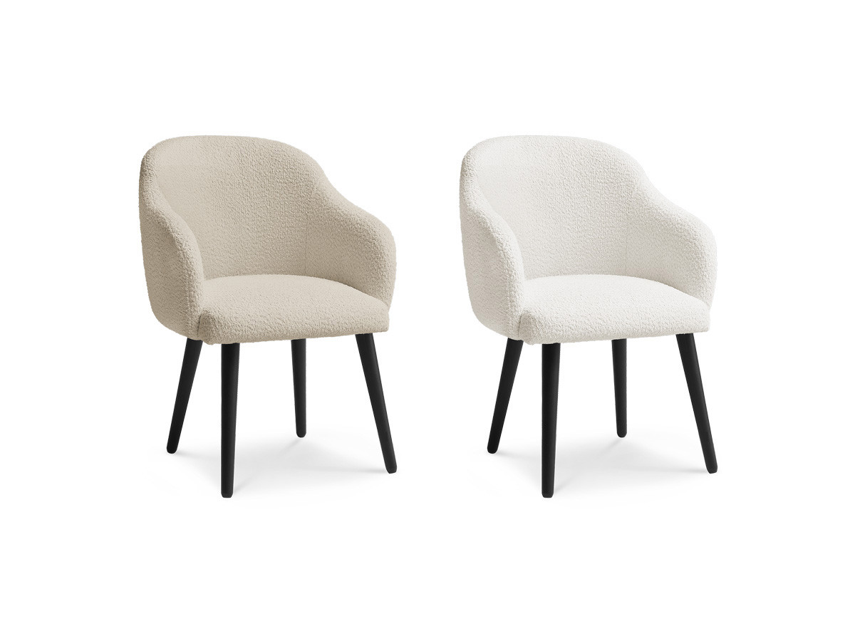 Set SOPHIE stoelen in badstof en zwarte Scandinavische poten
