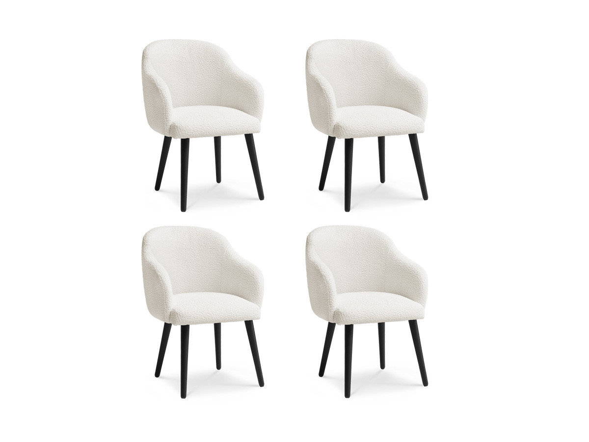 Set SOPHIE stoelen in badstof en zwarte Scandinavische poten