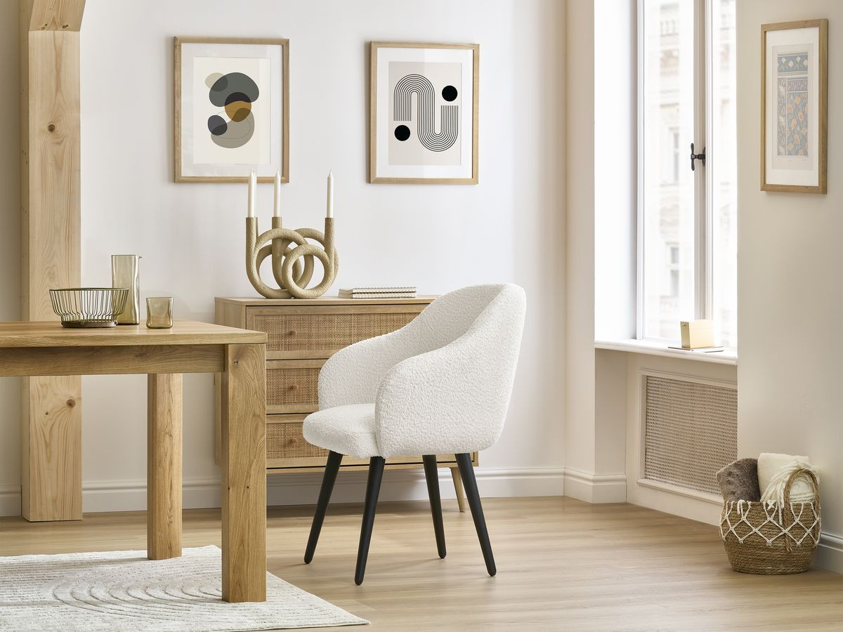 Lot de chaises SOPHIE bouclette et pieds scandinaves noirs multicolore — vue 5