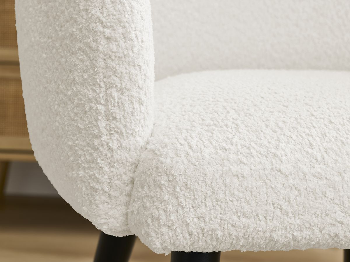 Set SOPHIE stoelen in badstof en zwarte Scandinavische poten