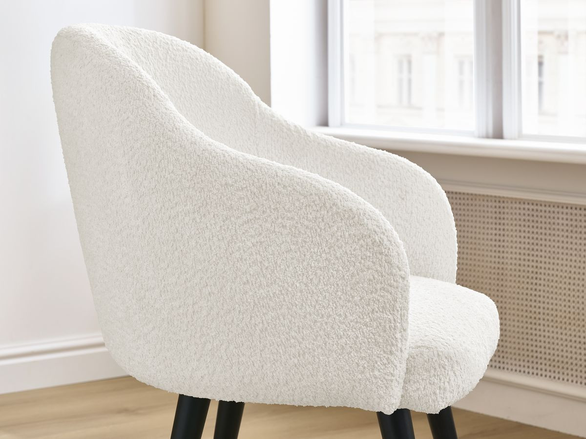 Set SOPHIE stoelen in badstof en zwarte Scandinavische poten