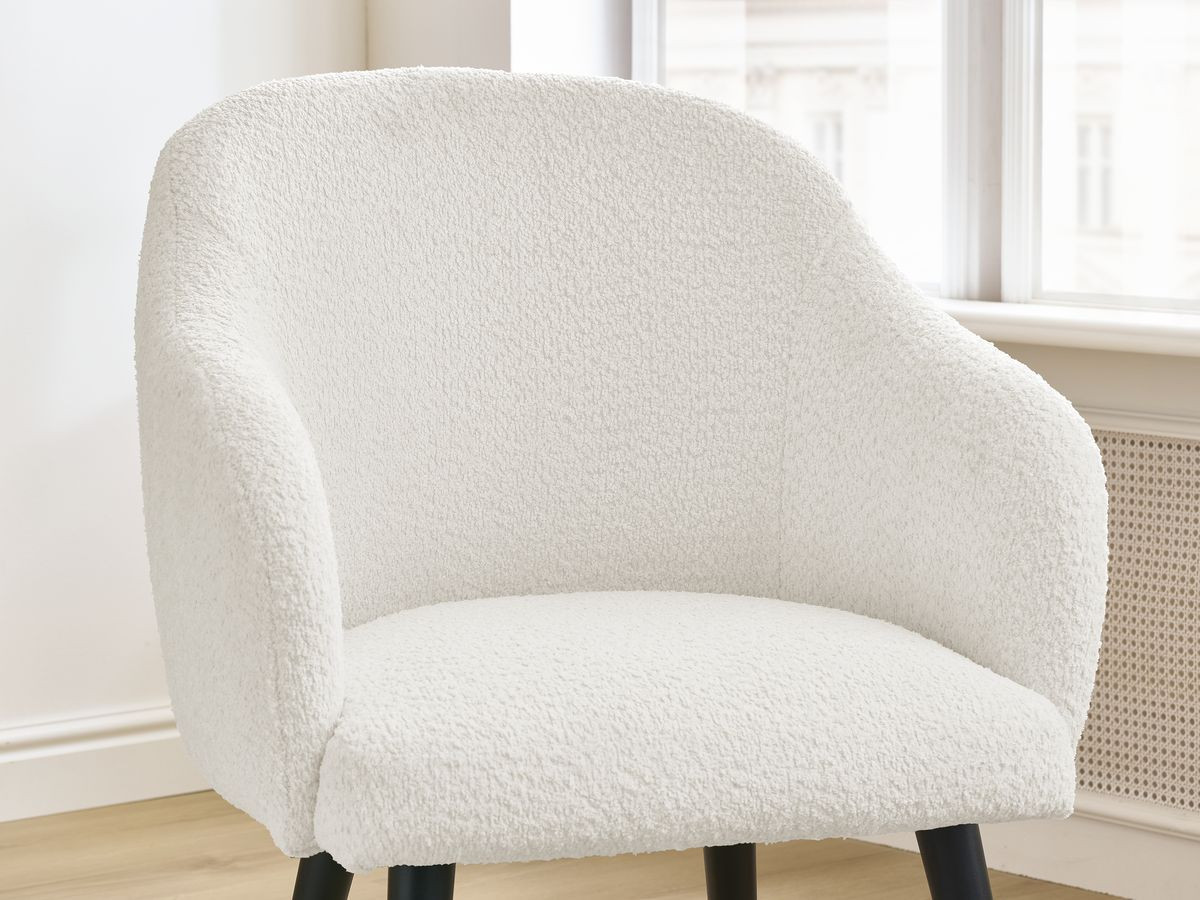 Set SOPHIE stoelen in badstof en zwarte Scandinavische poten