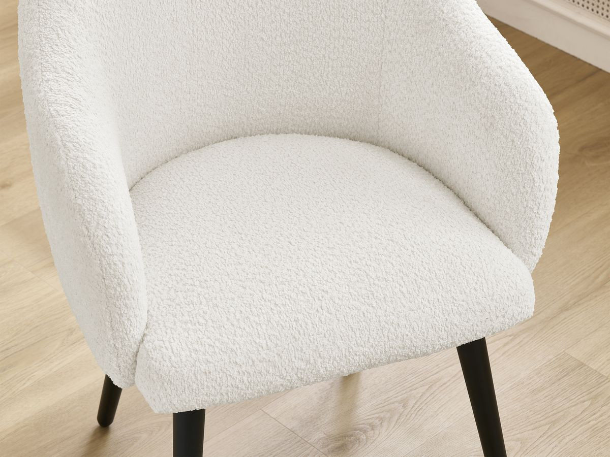 Set SOPHIE stoelen in badstof en zwarte Scandinavische poten