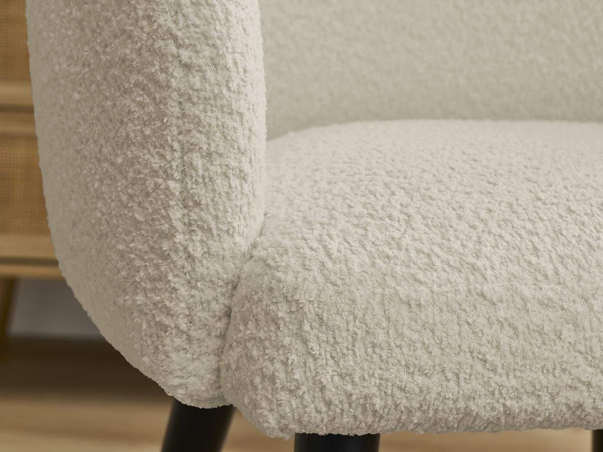 Set SOPHIE stoelen in badstof en zwarte Scandinavische poten