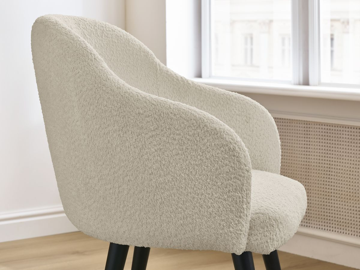 Set SOPHIE stoelen in badstof en zwarte Scandinavische poten