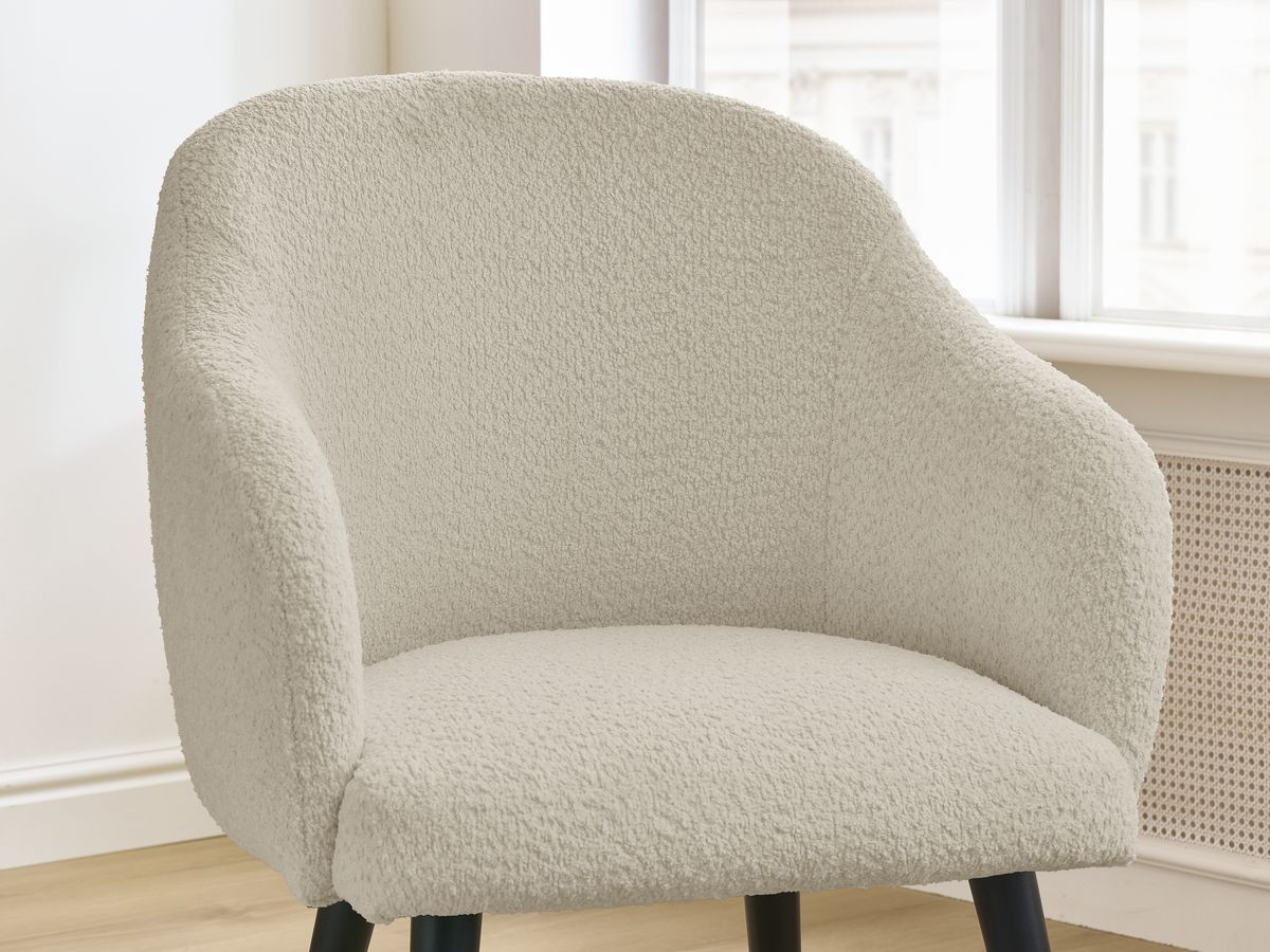 Set SOPHIE stoelen in badstof en zwarte Scandinavische poten