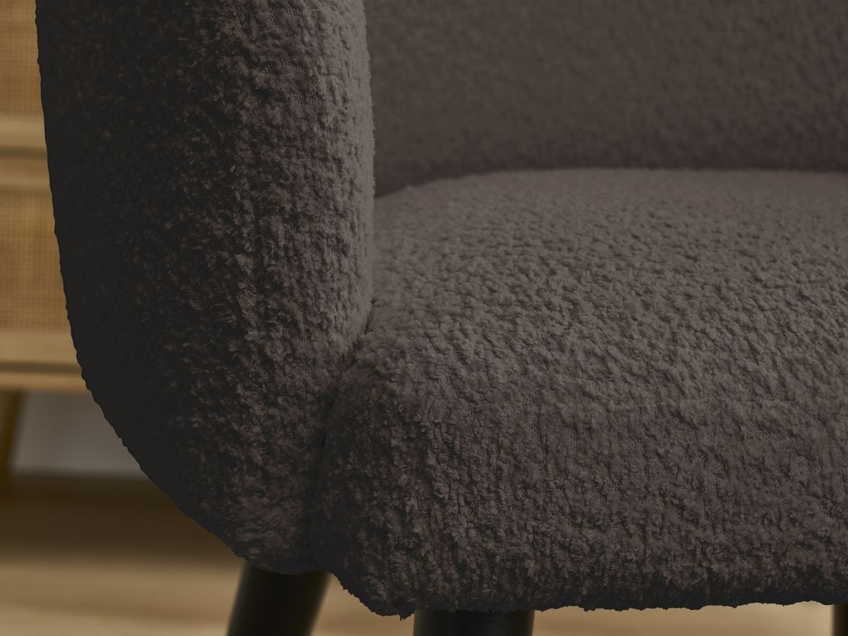 Set SOPHIE stoelen in badstof en zwarte Scandinavische poten