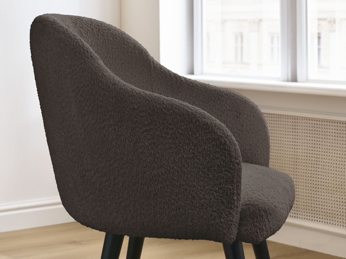 Set SOPHIE stoelen in badstof en zwarte Scandinavische poten