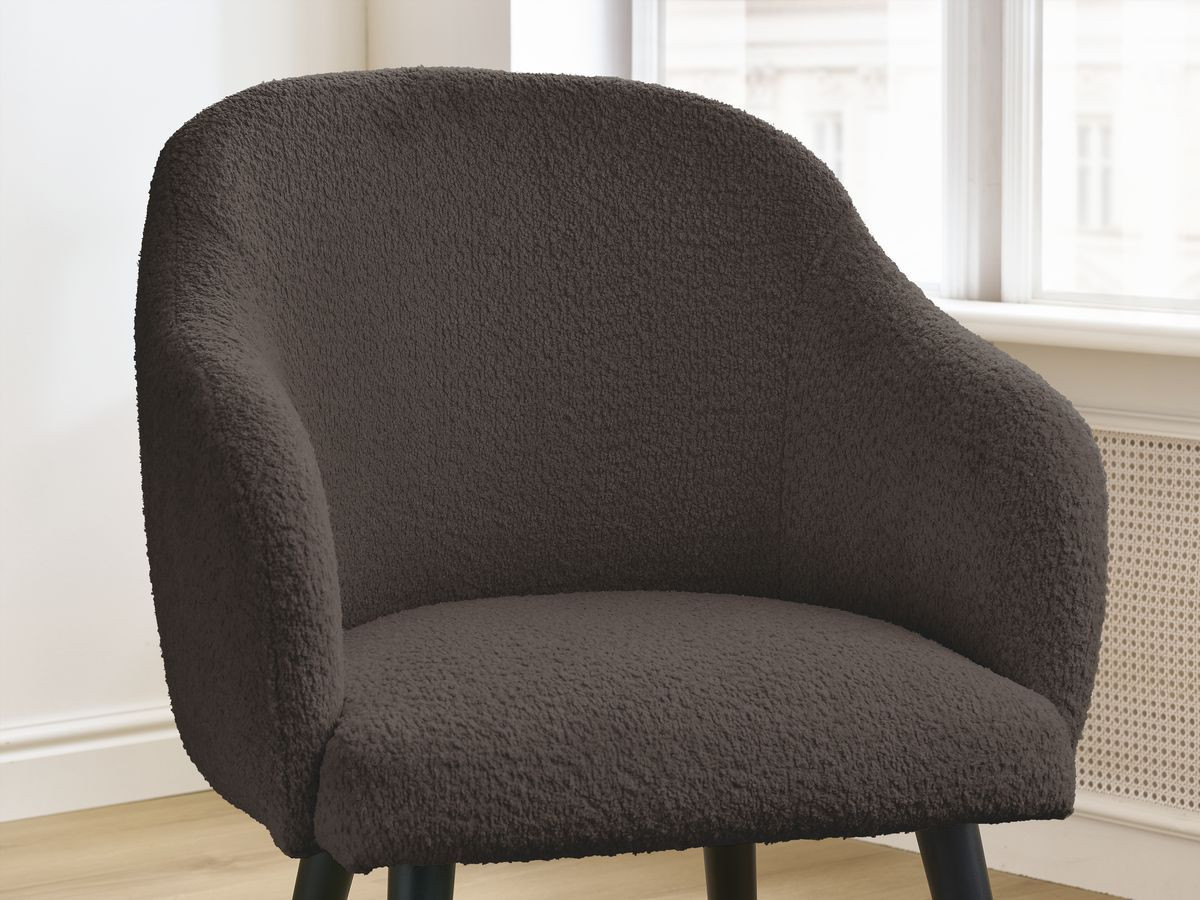Set SOPHIE stoelen in badstof en zwarte Scandinavische poten