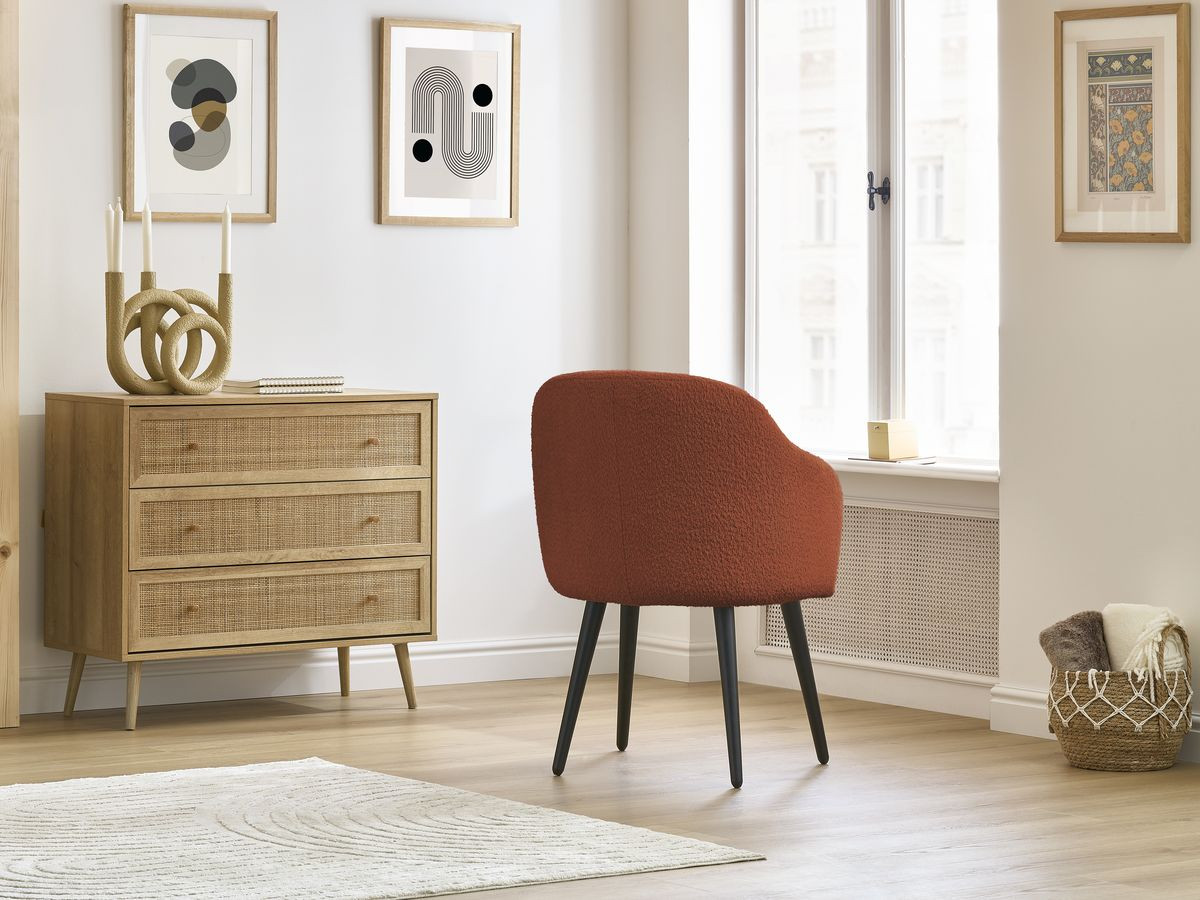 Set SOPHIE stoelen in badstof en zwarte Scandinavische poten