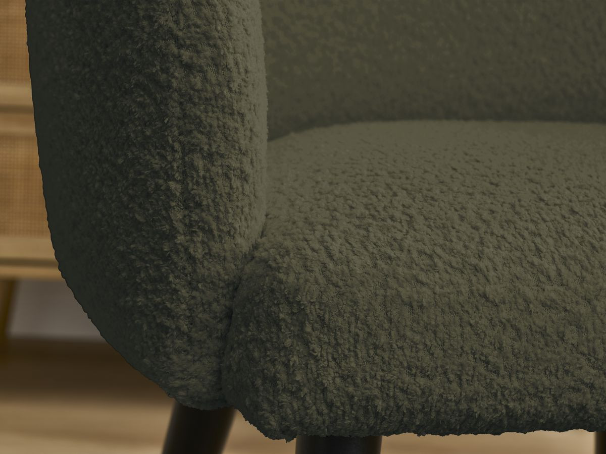 Set SOPHIE stoelen in badstof en zwarte Scandinavische poten