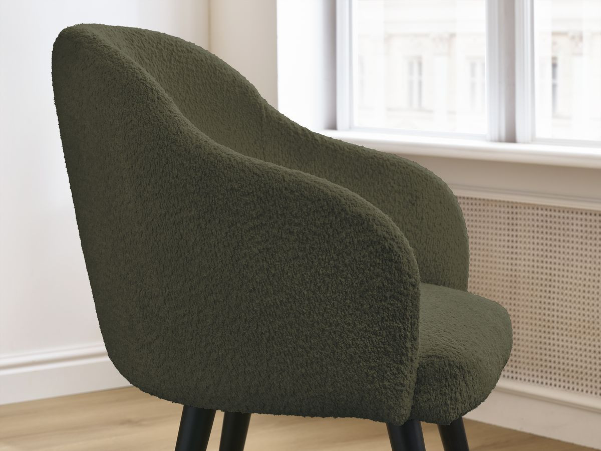 Set SOPHIE stoelen in badstof en zwarte Scandinavische poten