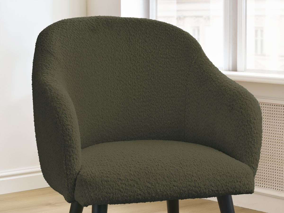 Set SOPHIE stoelen in badstof en zwarte Scandinavische poten