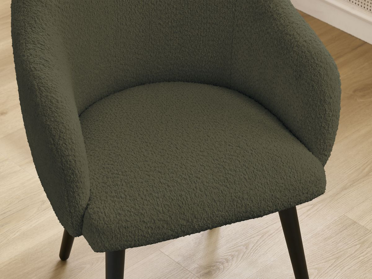 Set SOPHIE stoelen in badstof en zwarte Scandinavische poten
