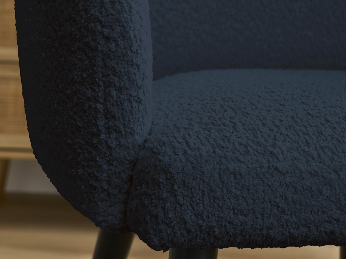 Set SOPHIE stoelen in badstof en zwarte Scandinavische poten