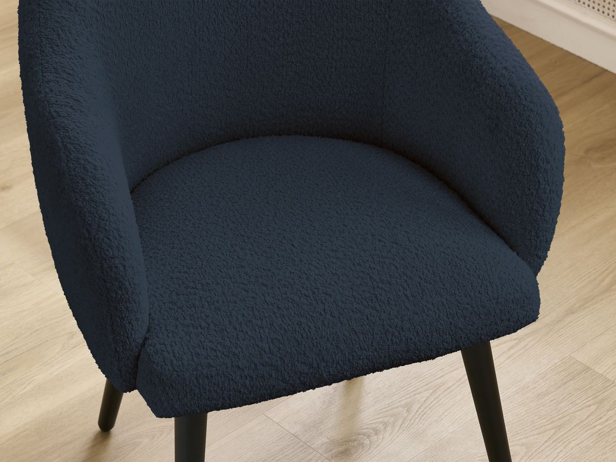 Set SOPHIE stoelen in badstof en zwarte Scandinavische poten