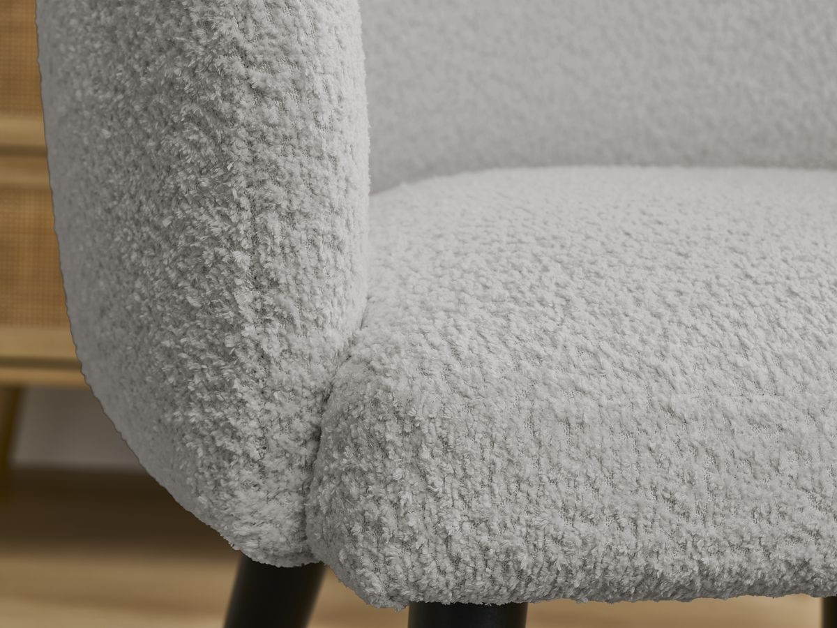 Set SOPHIE stoelen in badstof en zwarte Scandinavische poten