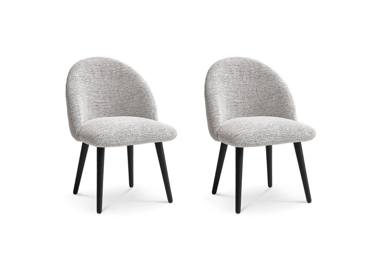 Set LALIE-stoelen in gevlekte stof en zwarte Scandinavische poten