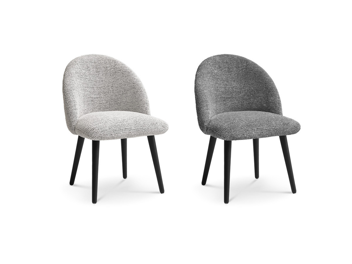 Set LALIE-stoelen in gevlekte stof en zwarte Scandinavische poten