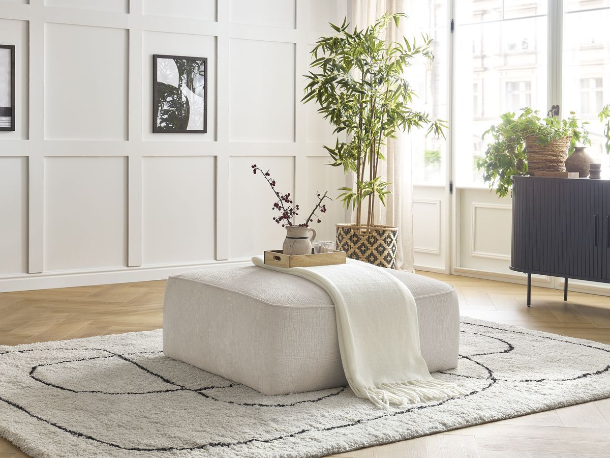 Pouf LEOPOLD texturé beige