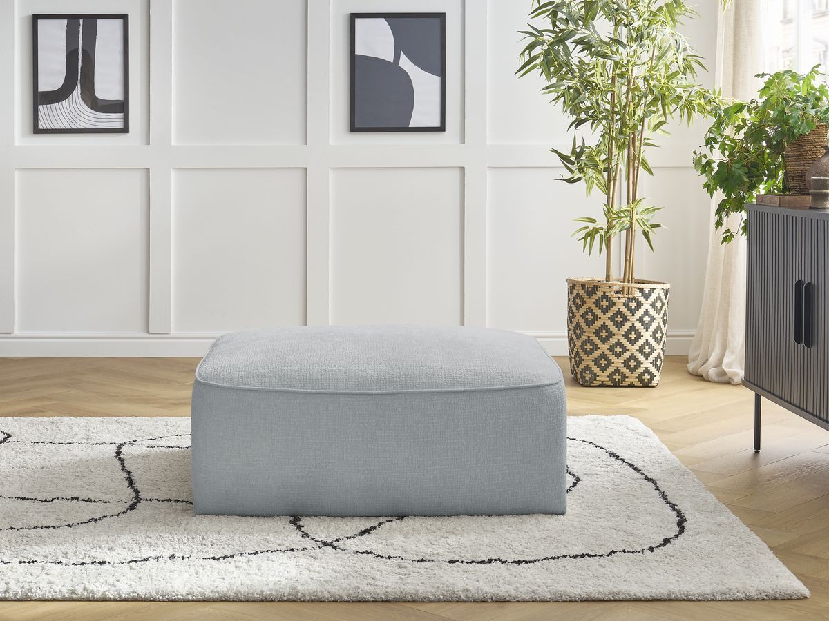 Pouf LEOPOLD texturé gris clair — vue 4
