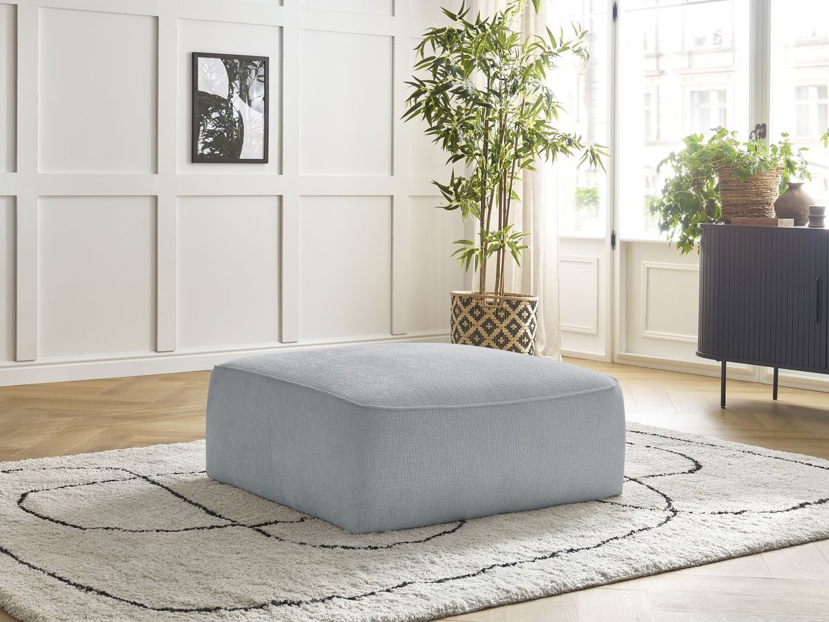 Pouf LEOPOLD texturé gris clair — vue 5