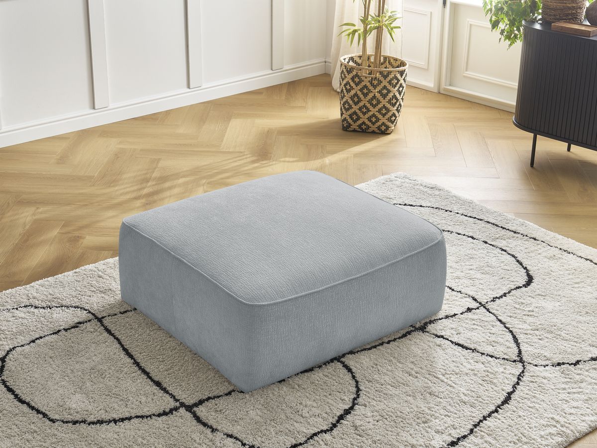 Pouf LEOPOLD texturé gris clair — vue 6