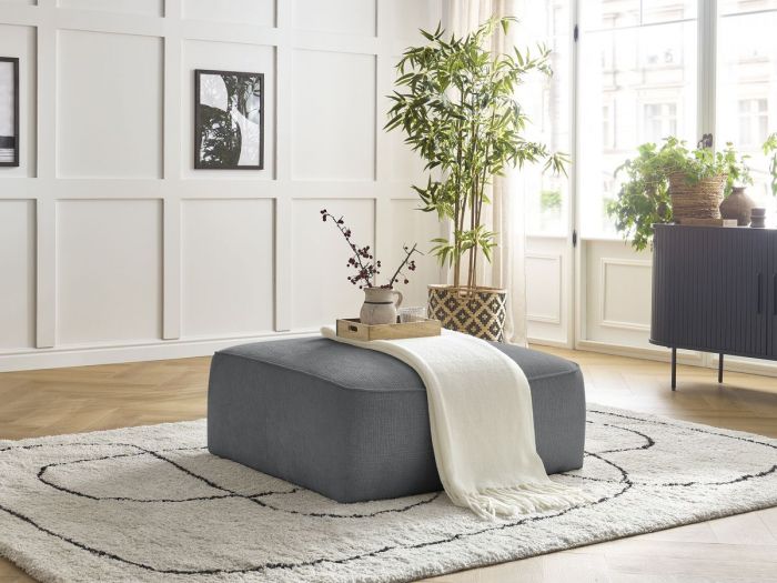 Pouf LEOPOLD tissu texturé