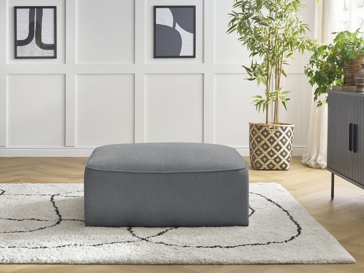 Pouf LEOPOLD texturé gris foncé — vue 4