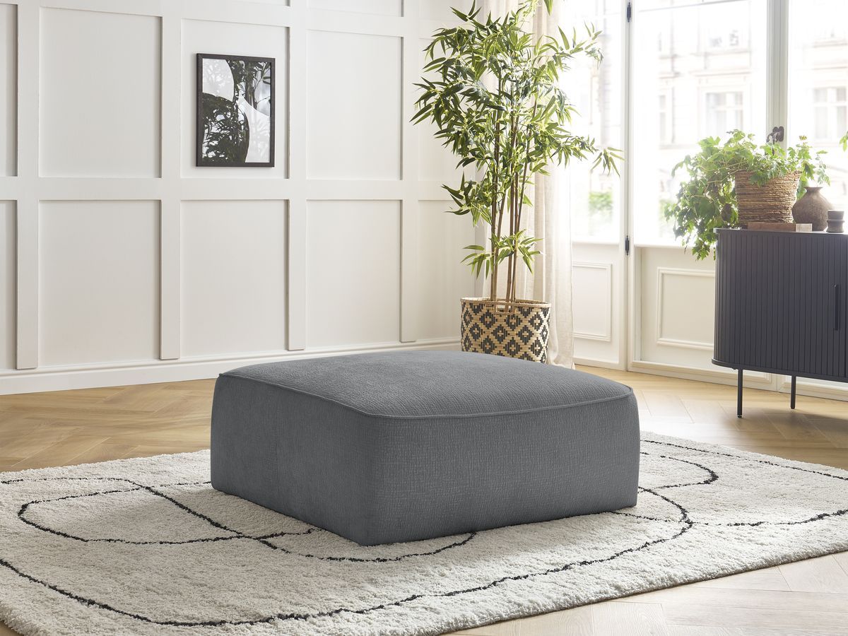 Pouf LEOPOLD texturé gris foncé — vue 5