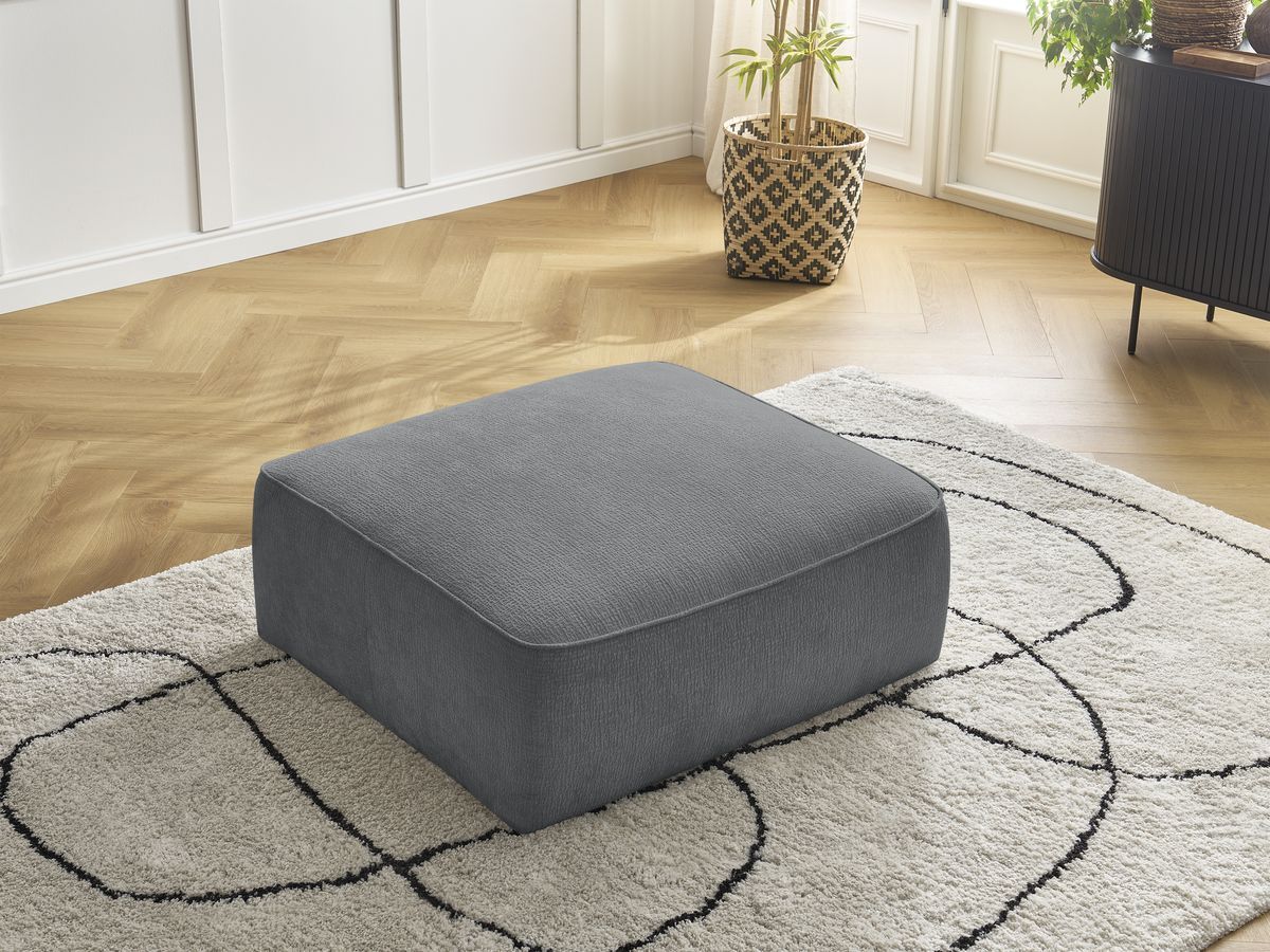 Pouf LEOPOLD texturé gris foncé — vue 6