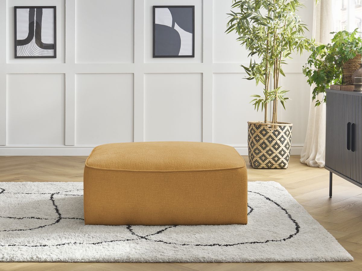 Pouf LEOPOLD texturé jaune — vue 4