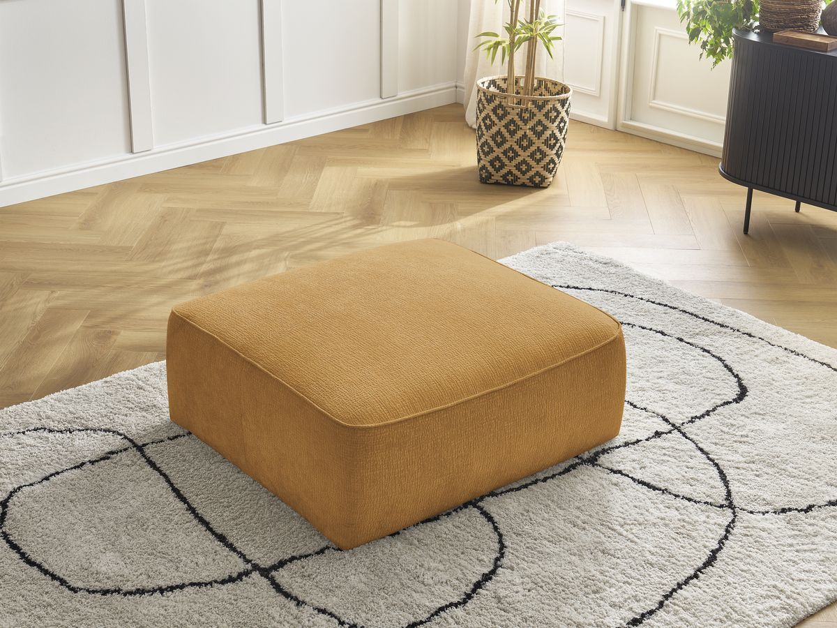 Pouf LEOPOLD texturé jaune — vue 6