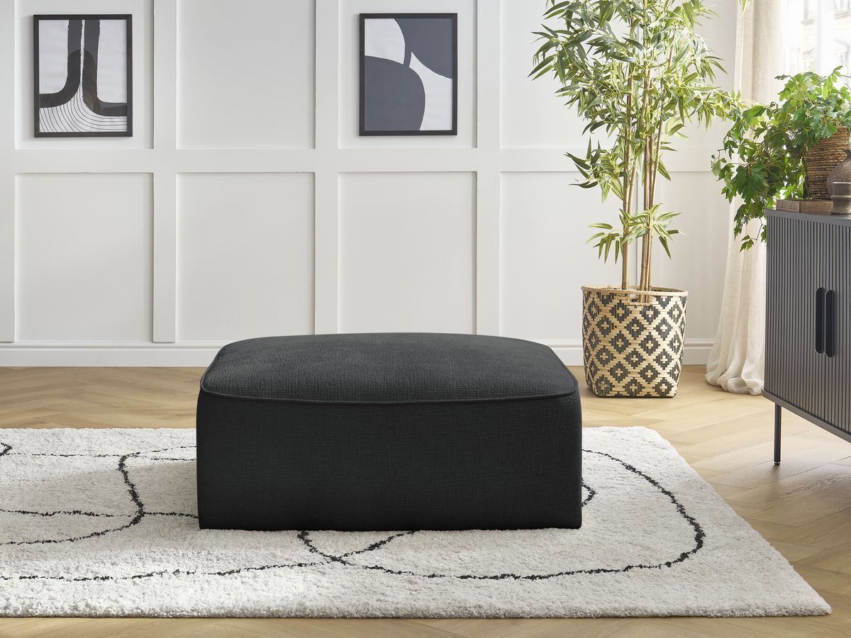 Pouf LEOPOLD texturé noir — vue 4