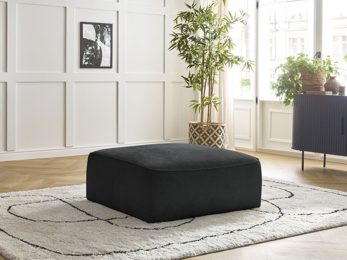 Pouf LEOPOLD texturé noir — vue 5