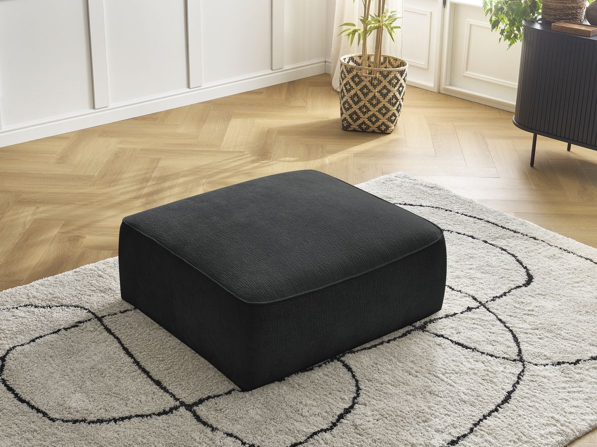 Pouf LEOPOLD texturé noir — vue 6