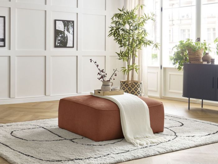 Pouf LEOPOLD tissu texturé