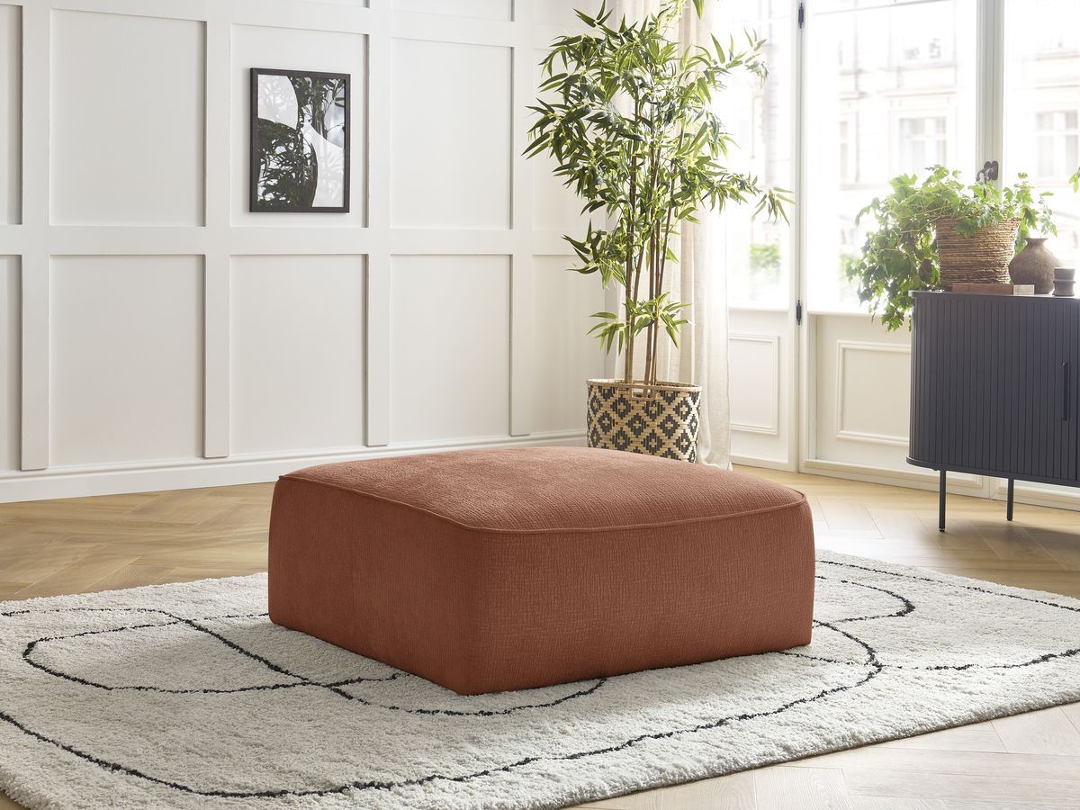 Pouf LEOPOLD texturé orange — vue 5