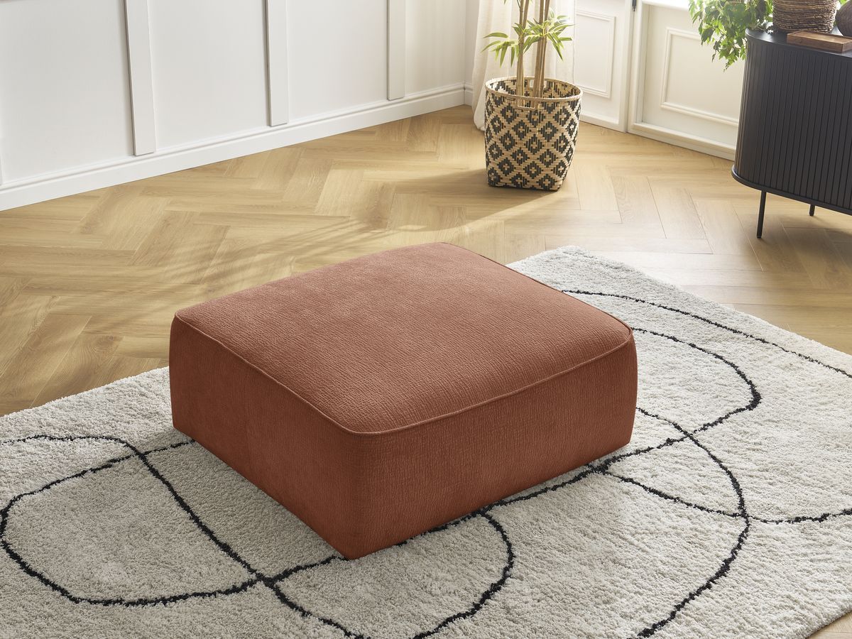 Pouf LEOPOLD texturé orange — vue 6