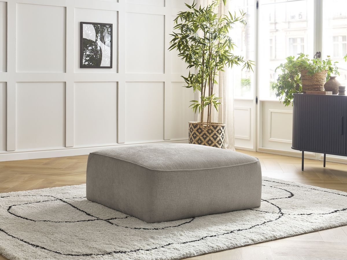 Pouf LEOPOLD texturé taupe — vue 5