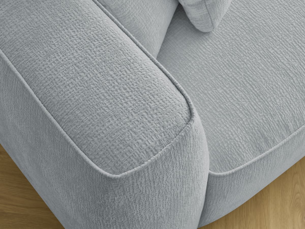Canapé droit fixe 3 places LEOPOLD tissu texturé avec pouf