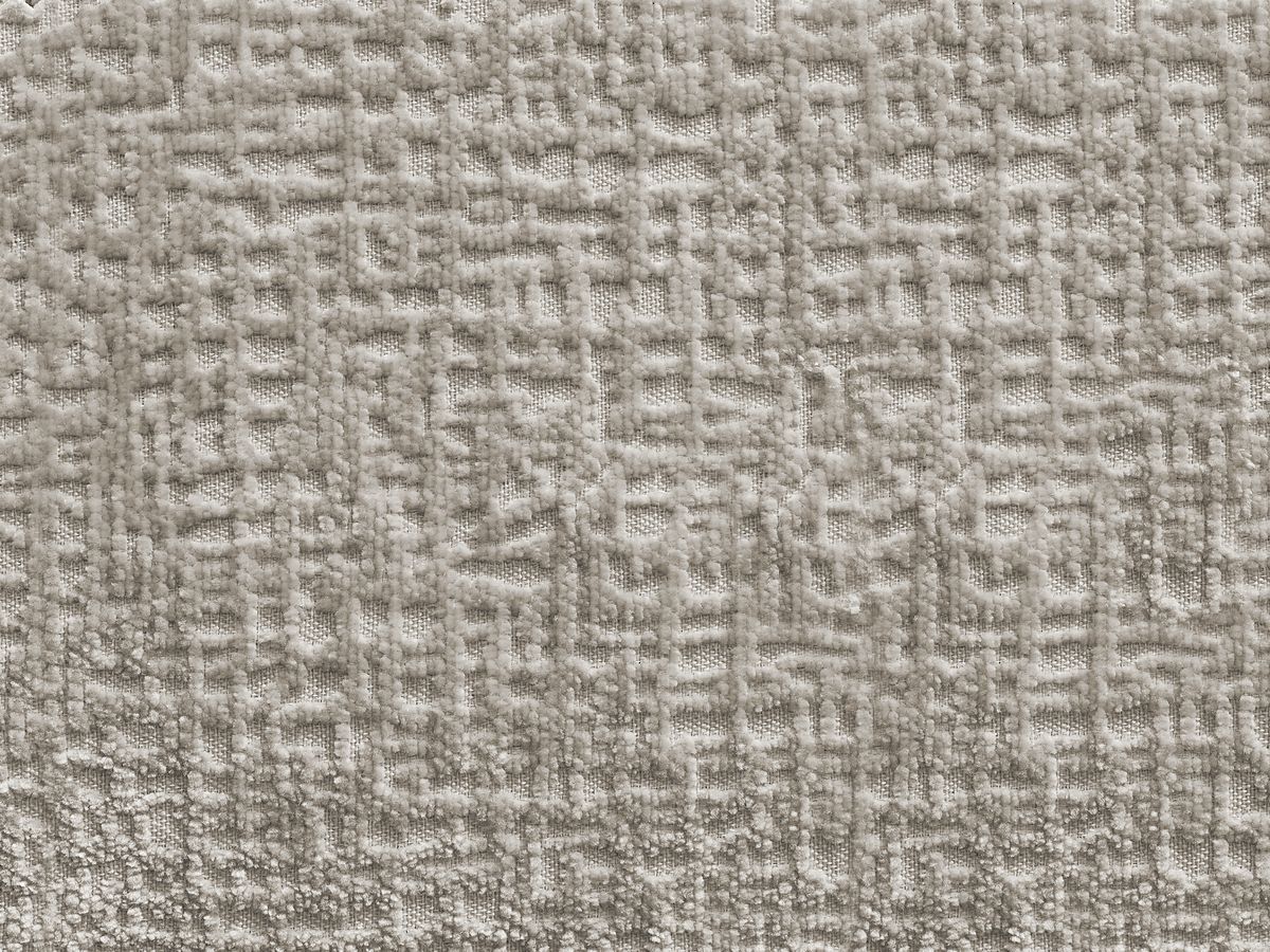 Canapé droit fixe 3 places LEOPOLD tissu texturé avec pouf
