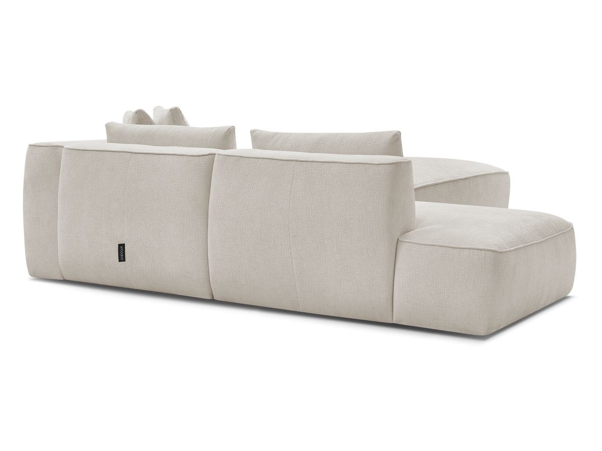 Canapé droit fixe 3 places LEOPOLD tissu texturé avec pouf