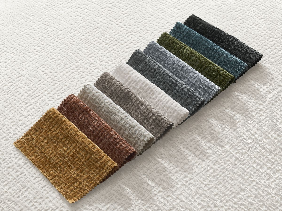 Canapé droit fixe 3 places LEOPOLD tissu texturé avec pouf blanc accoudoir droit BOBOCHIC - Vue supplémentaire 3