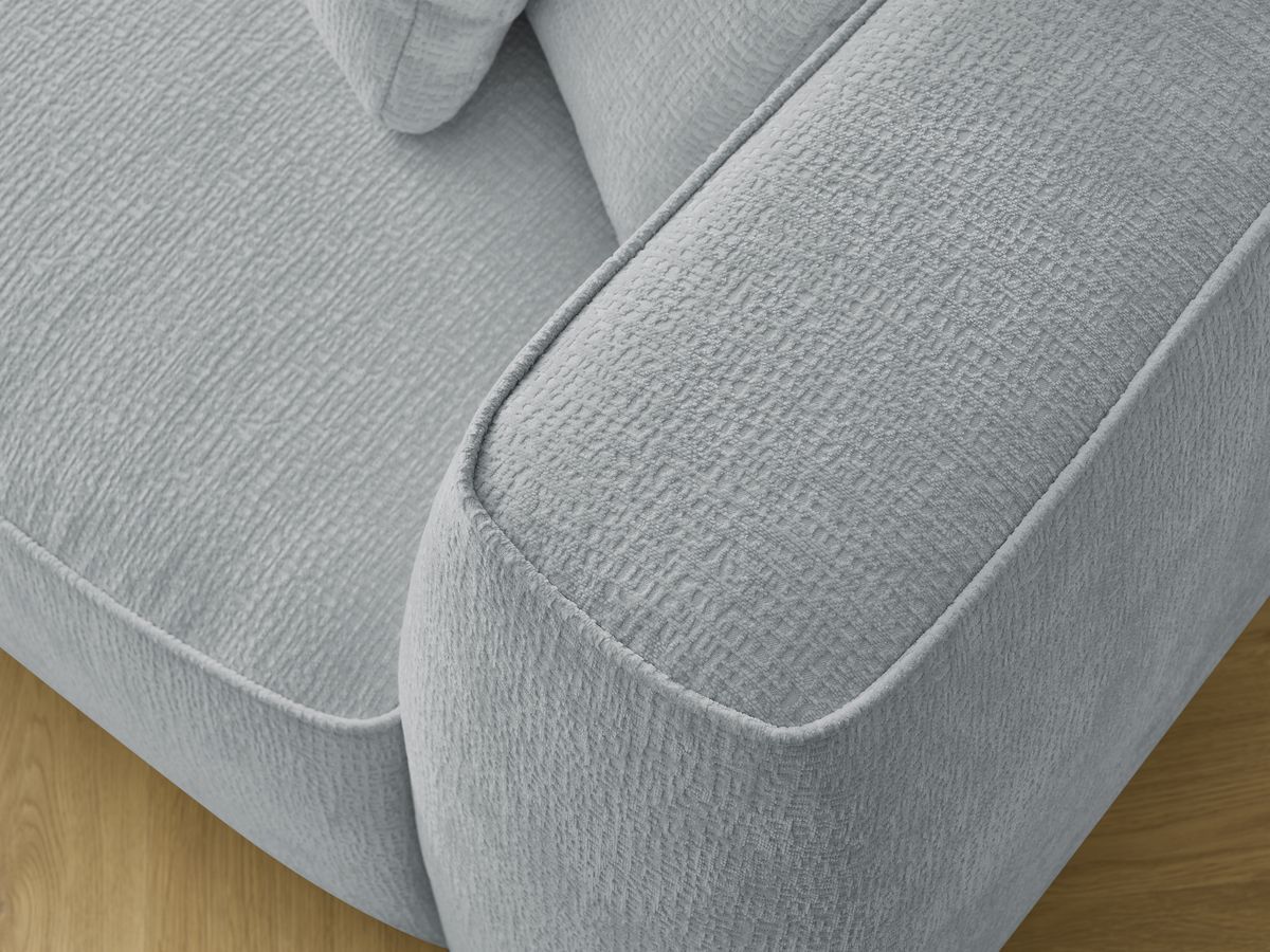 Canapé droit fixe 3 places LEOPOLD tissu texturé avec pouf