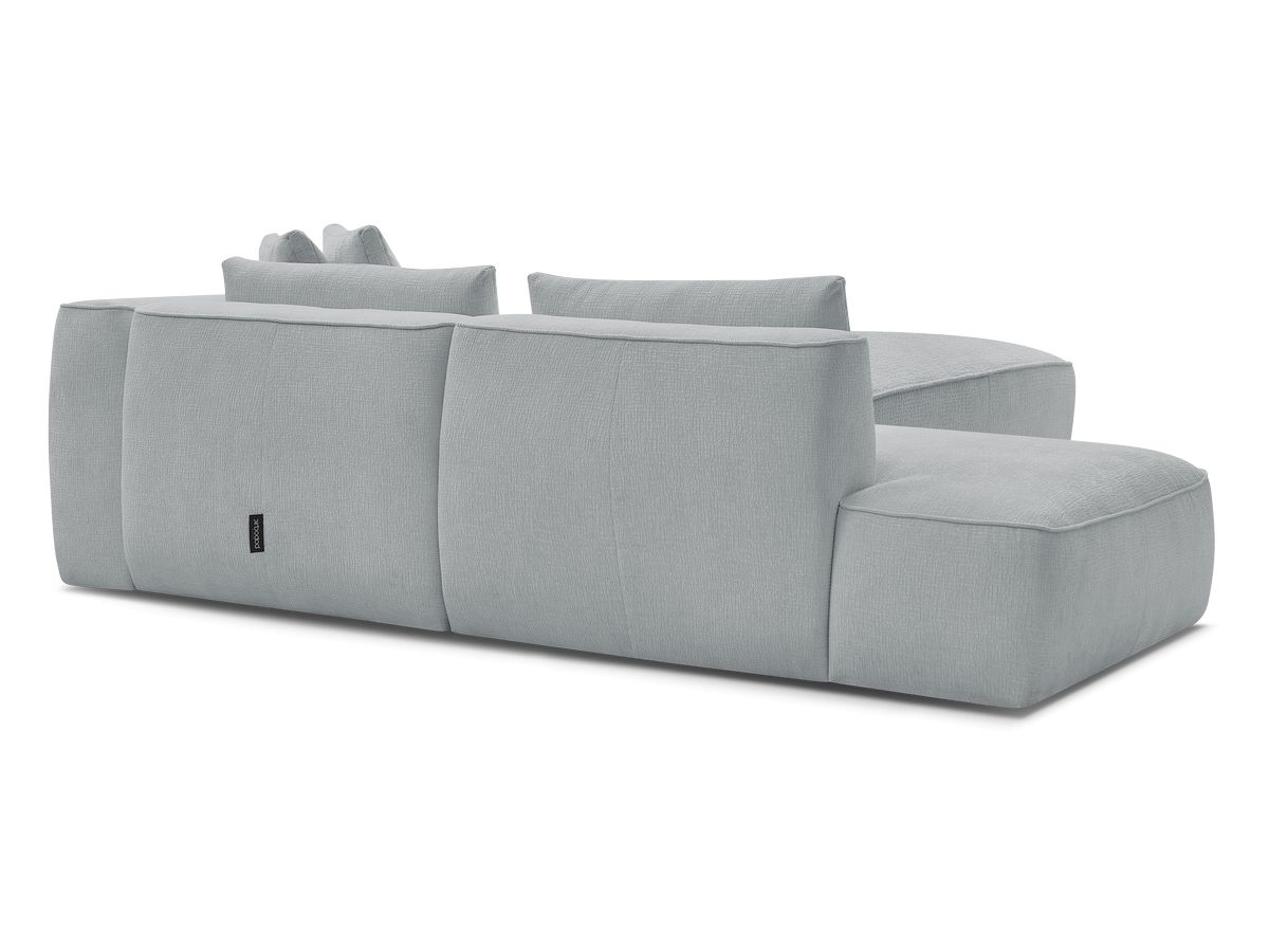 Canapé droit fixe 3 places LEOPOLD tissu texturé avec pouf