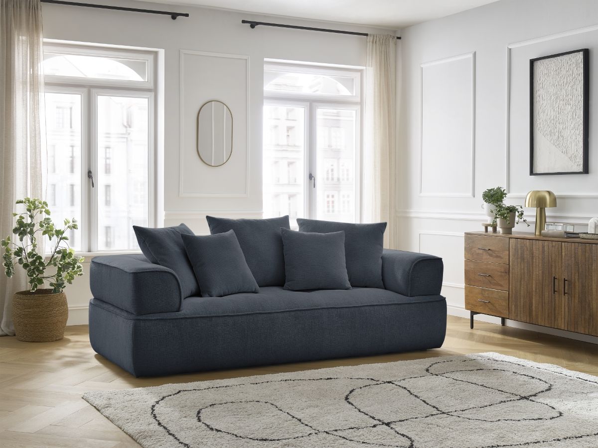 Canapé droit 3 places WHESLEY bleu foncé — vue 5